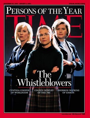 TIME Magazine Dec 2002 cover for Persons of The Year story on 'The Whistleblowers'