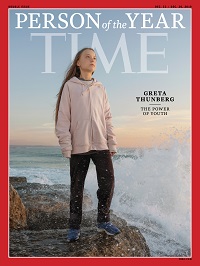 TIME Magazine Person of The Year: Greta Thunberg in December 2019