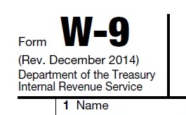 upper left corner of I.R.S. Tax Form W-9