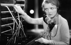 eavesdropping telephone operator, circa 1920s