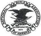 old-timey b&w logo for the National Rifle Association [incorp. 1871]